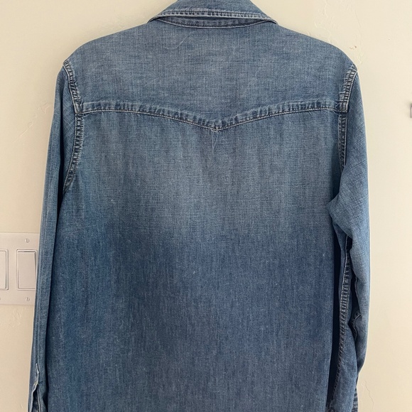 Re/Done pearl snap denim shirt, size L - Picture 3 of 6